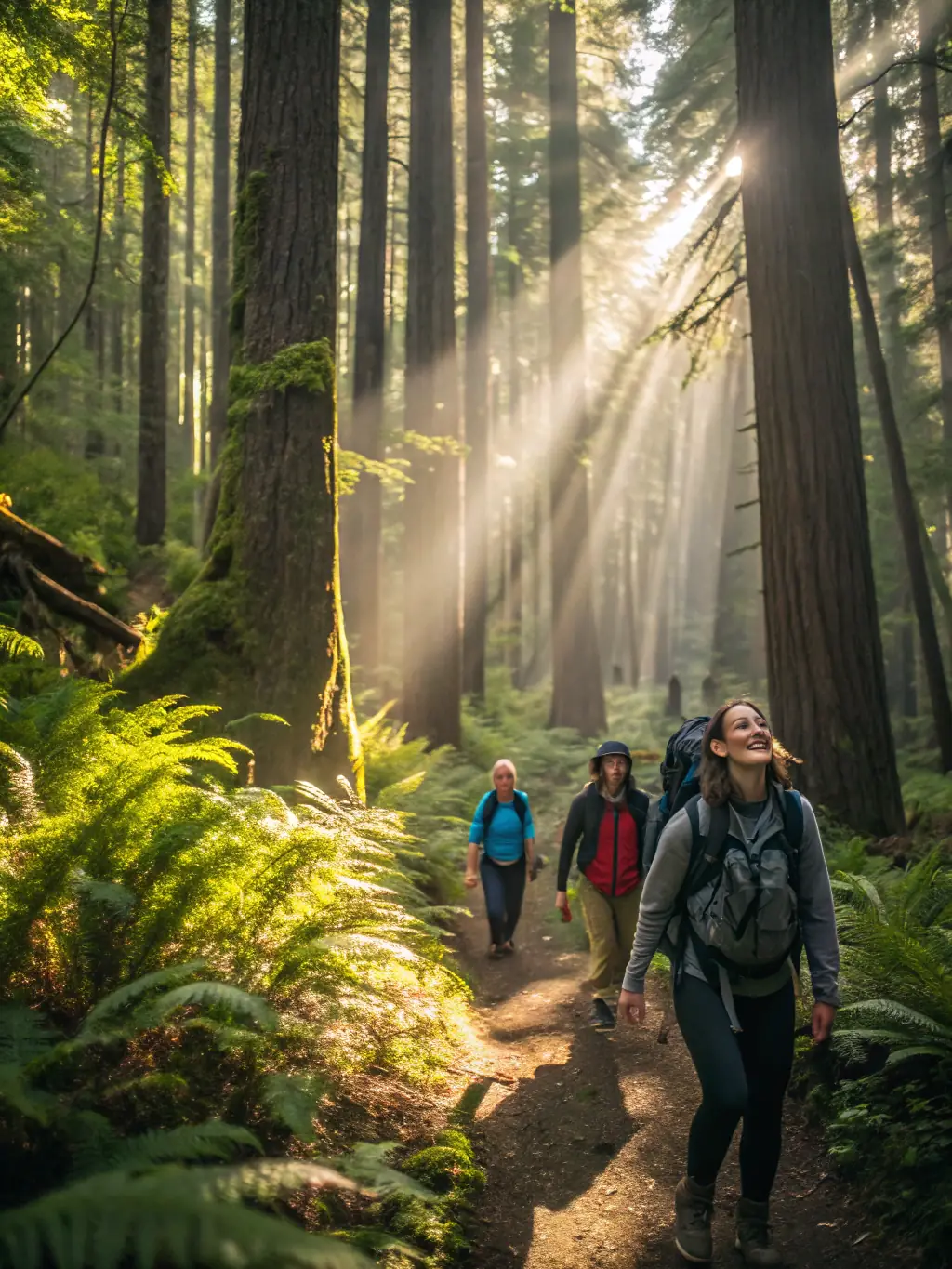 A group of VDL members hiking through a scenic mountain trail, showcasing the hiking program.