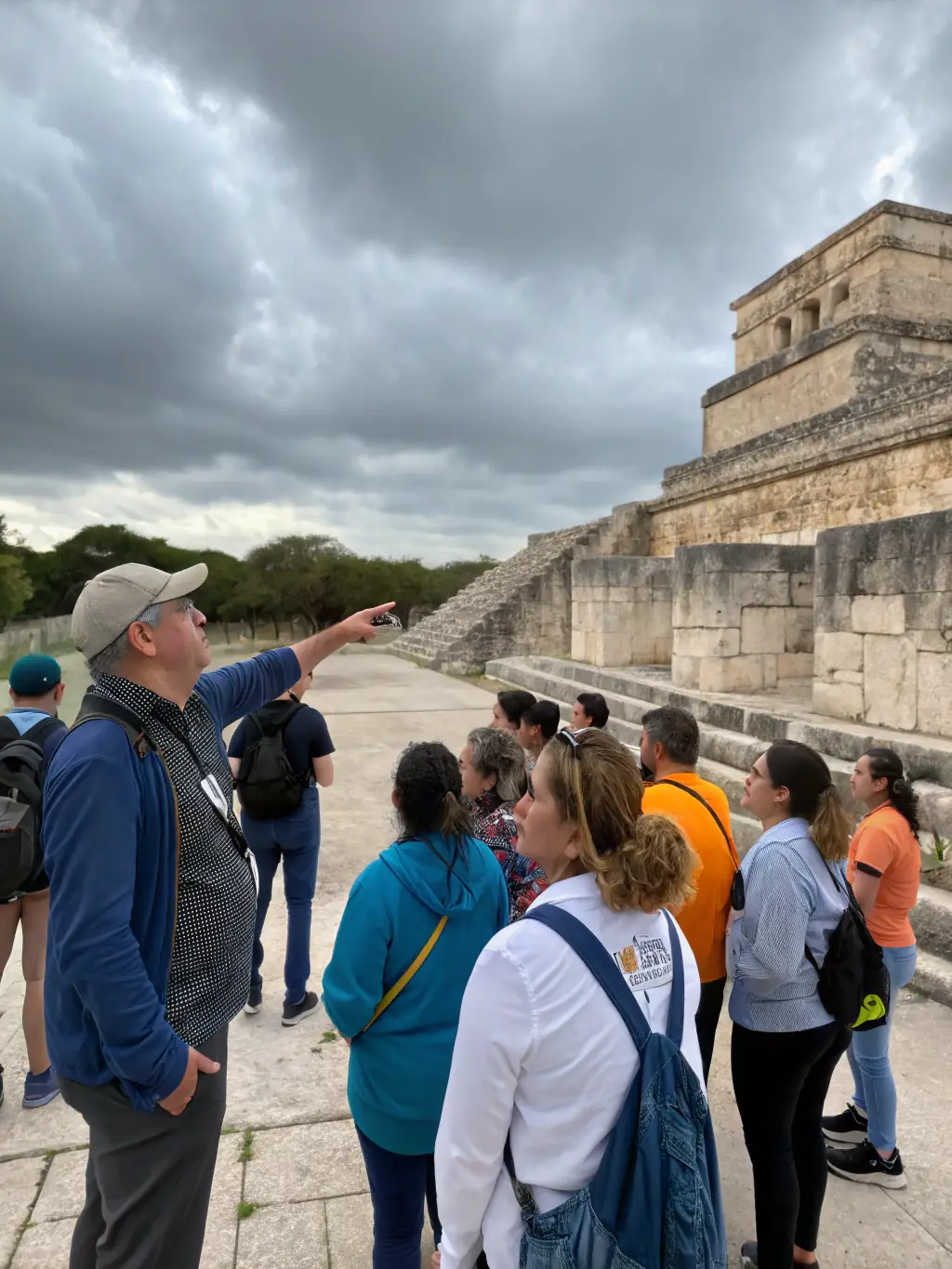 A group of VDL members on a guided tour of a historical site during a group travel event.